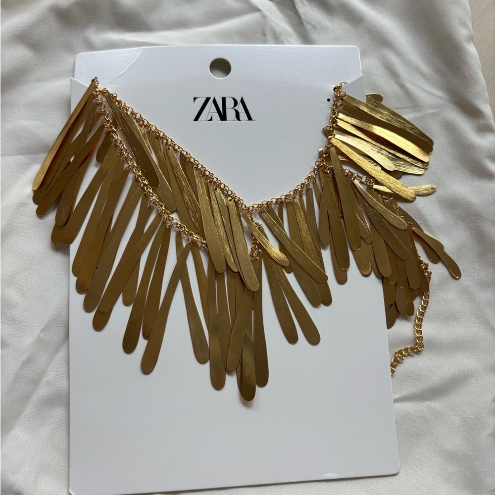 Zara Gold Fringe Necklace